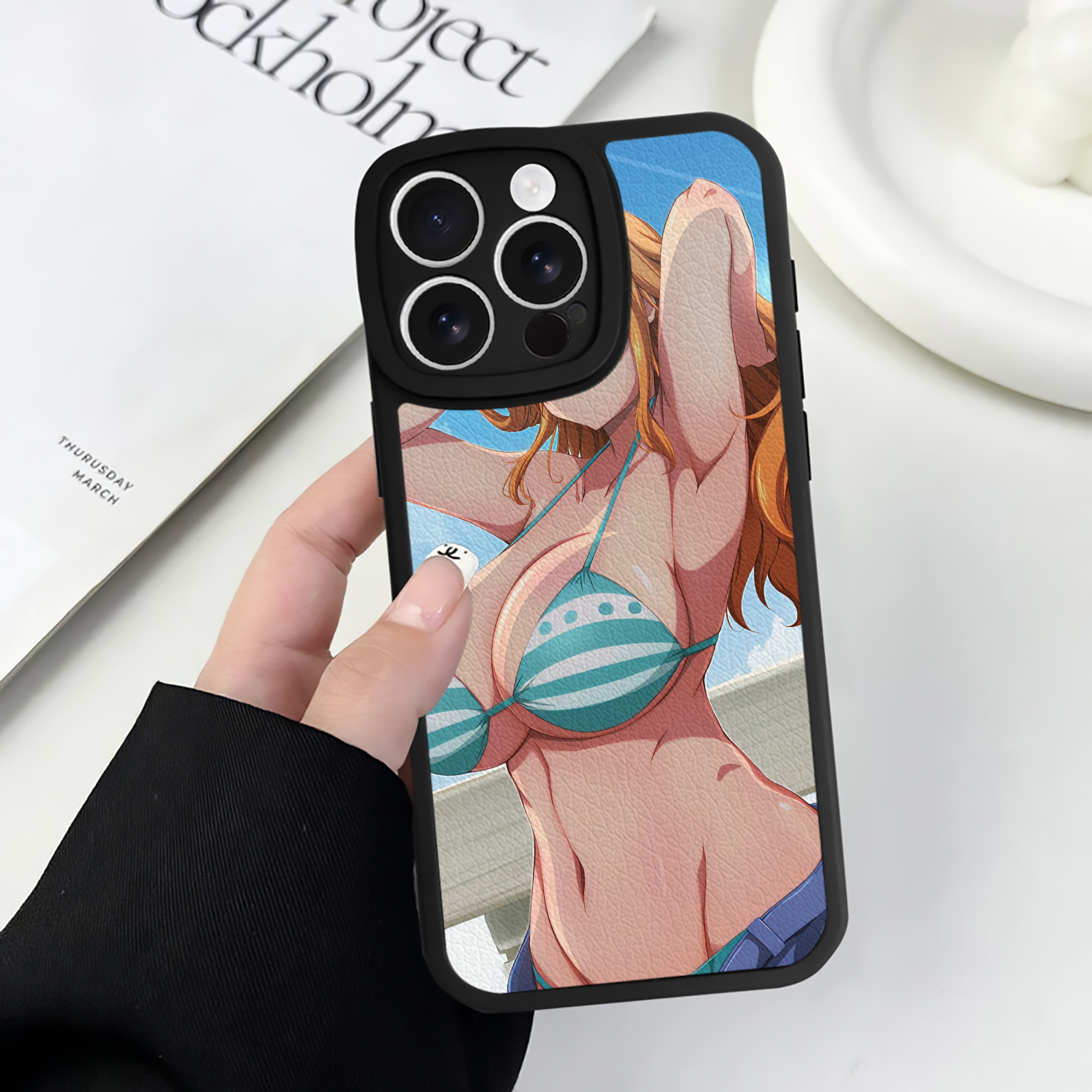 （画像用） ワンピース ONE PIECE 【iPhone 16シリーズ対応】シリコンスマホケース（レザー調） 材質：シリコン